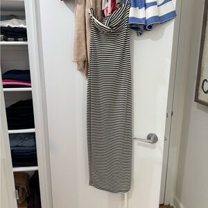 Misguided Striped Black and White Maxi Dress